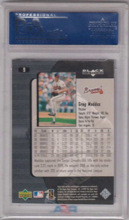 Graded Greg Maddux Black Diamond baseball card from 2000 Upper Deck for Columbia Hobby eBay