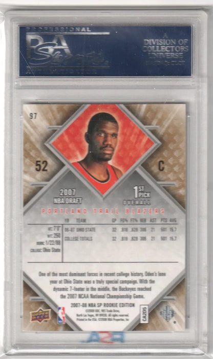 Greg Oden basketball card from Columbia Hobby rookie rc edition PSA 10 GEM MINT