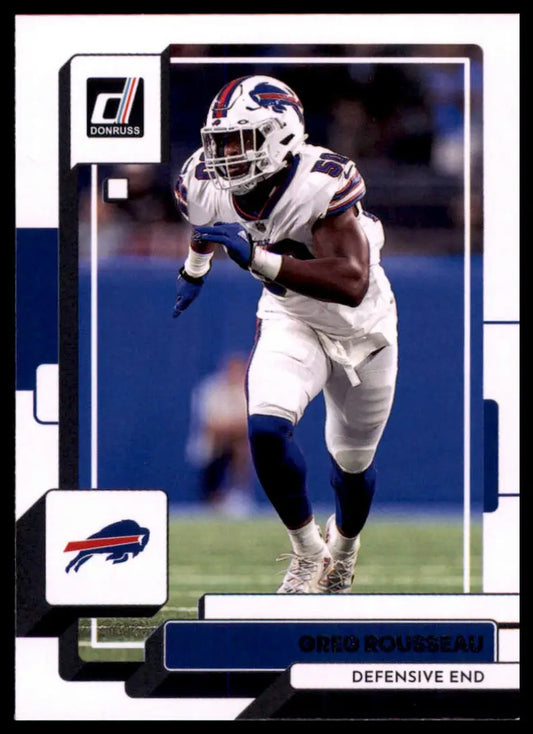 Football trading card featuring Greg Rousseau from 2022 Donruss Buffalo Bills series