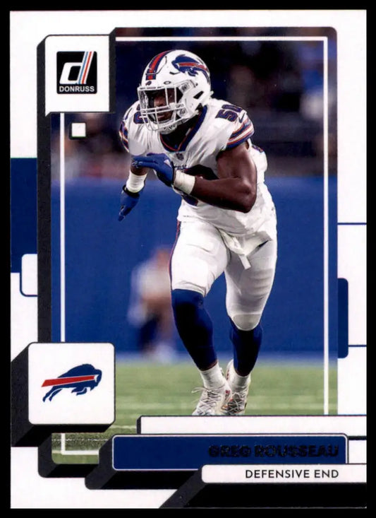 Football trading card of Greg Rousseau from 2022 Donruss Buffalo Bills series