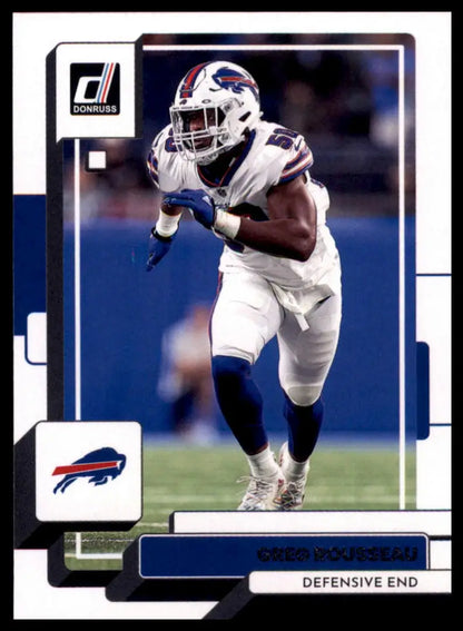 Football trading card of Greg Rousseau from 2022 Donruss Buffalo Bills series