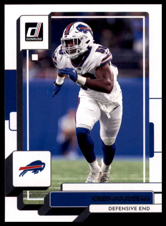 Football trading card of Greg Rousseau from 2022 Donruss Buffalo Bills series