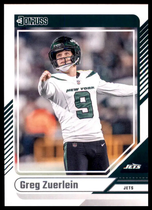 Greg Zuerlein football card from 2024 Donruss New York Jets series