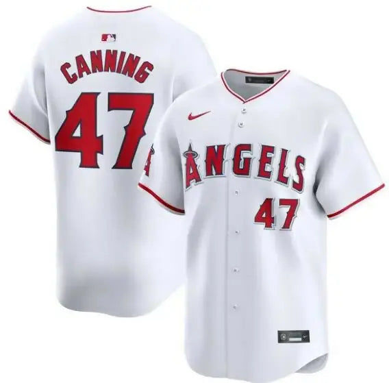 White Griffin Canning Los Angeles Angels Nike Home Limited Player Jersey image