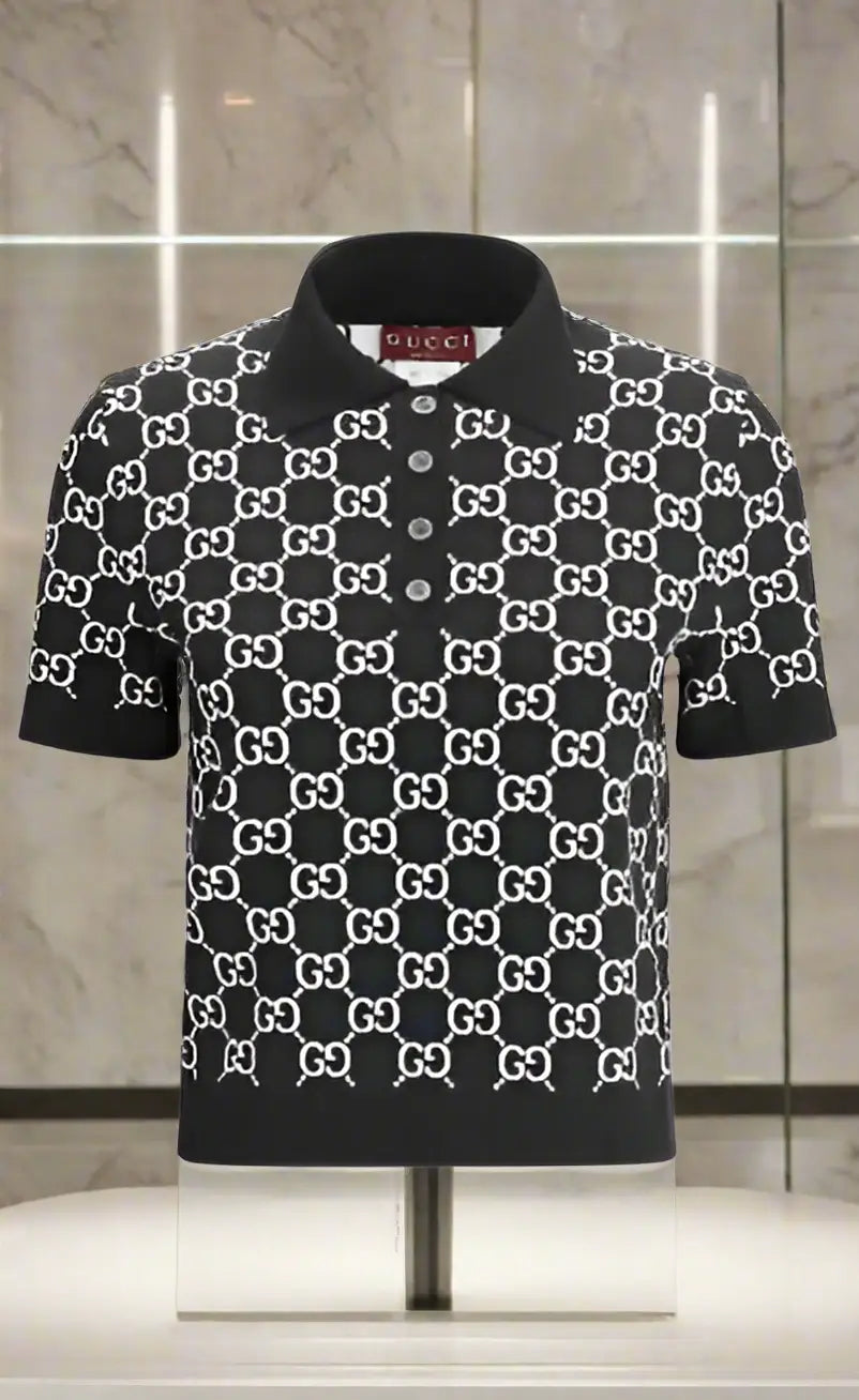 GUCCI GG WOOL JACQUARD POLO TOP ITALY - IT40|M - Polo Top