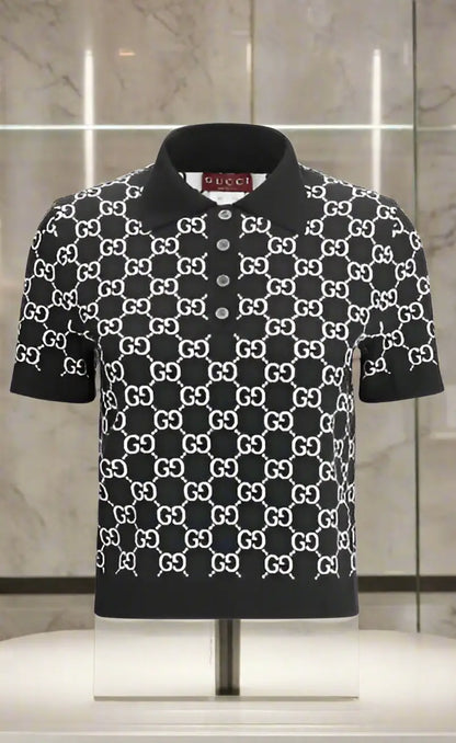 GUCCI GG WOOL JACQUARD POLO TOP ITALY - IT40|M - Polo Top