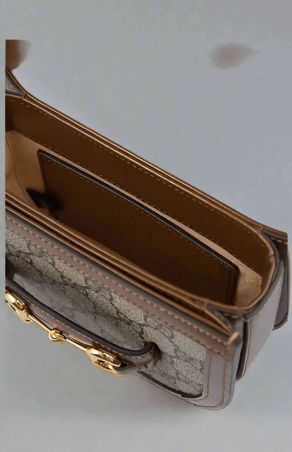 GUCCI women’s GG Beige Monogram Horse bit 1955 Belt Bag - Belt bag