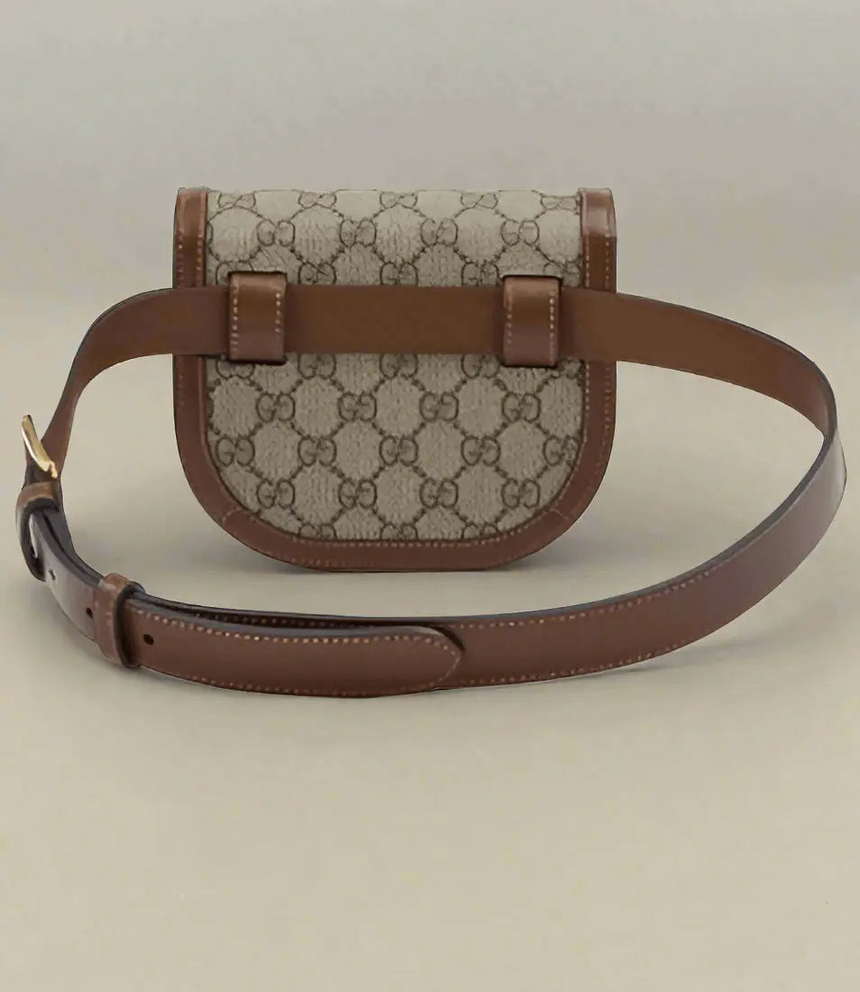 GUCCI women’s GG Beige Monogram Horse bit 1955 Belt Bag - Belt bag