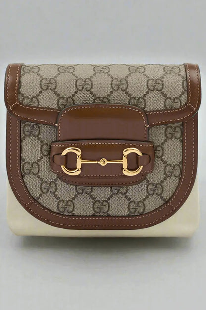 GUCCI women’s GG Beige Monogram Horse bit 1955 Belt Bag - Belt bag