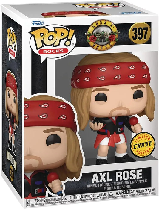 Axl Rose Funko Pop figure from Guns N Roses collectible vinyl toy on display