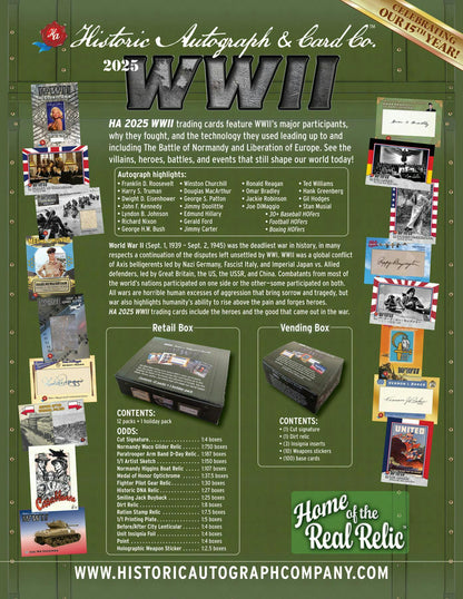 2025 Historic Autographs World War II Hobby Box | Columbia Sports Cards