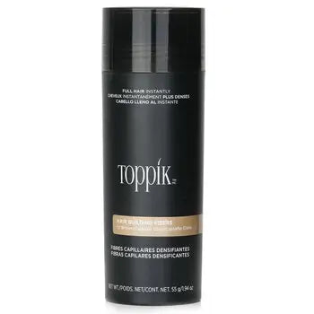 Black Toppik Hair Building Fibers container for Light Brown hair, 55g/1.94oz