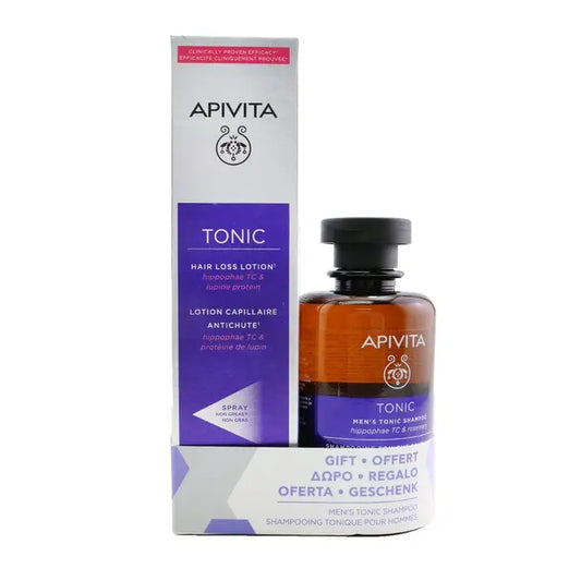 Apivita hair loss lotion and tonic shampoo gift set with lupine protein for hair loss
