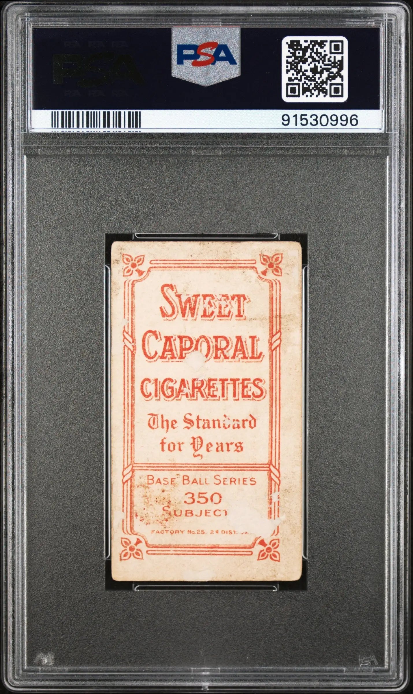 Sweet Caporal cigarette pack with pink design in Hal Chase Throwing T206 card