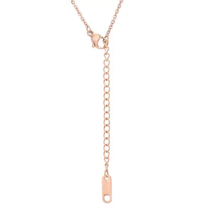 Hana Rose Gold Stainless Steel Delicate Heartbeat Necklace - Necklaces