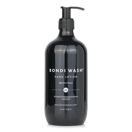 Black pump bottle of Bondi Wash Native Citrus hand lotion for soft hands
