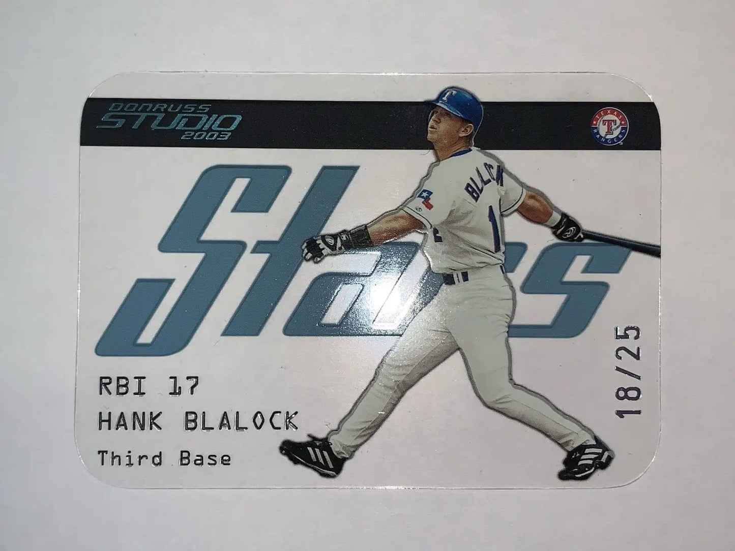 Hank Blalock 2003 Donruss Studio Stars Platinum baseball card #SS-21 Texas