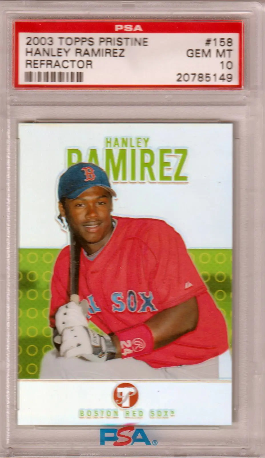 Graded Hanley Ramirez baseball card from Topps Pristine series by Columbia Hobby