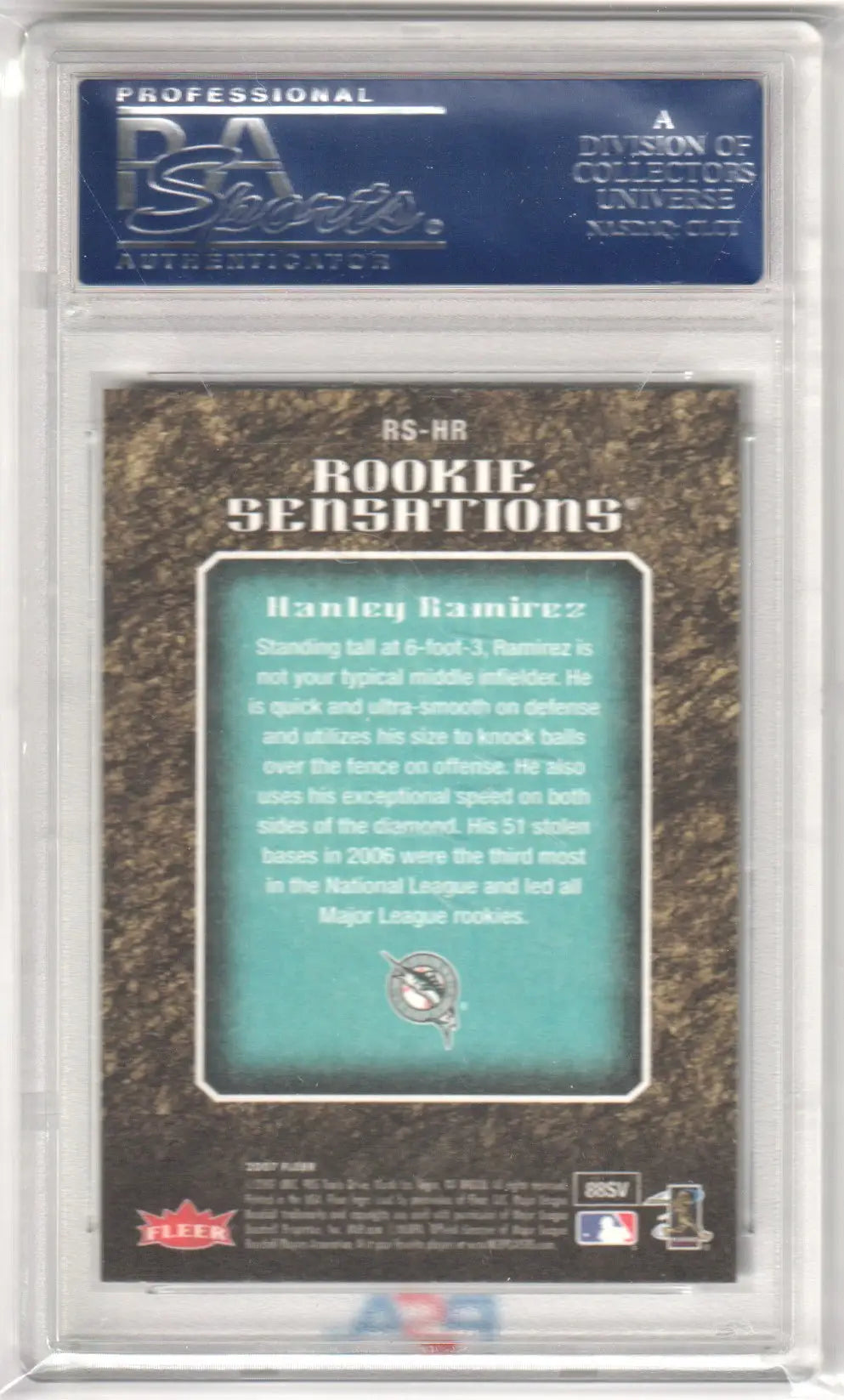 Hanley Ramirez rookie sensations baseball card from Fleer Rookie Sensations series at Columbia Hobby