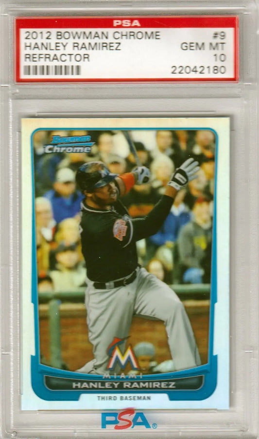 Graded Hanley Ramirez Bowman Chrome Refractor PSA 10 GEM MINT baseball card