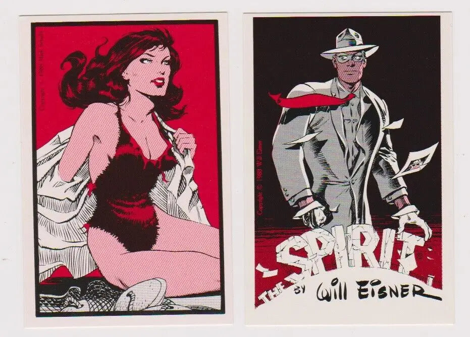 Two comic book art prints from the Hannah Dundee Kitchen Sink Xenozoic Tales card lot