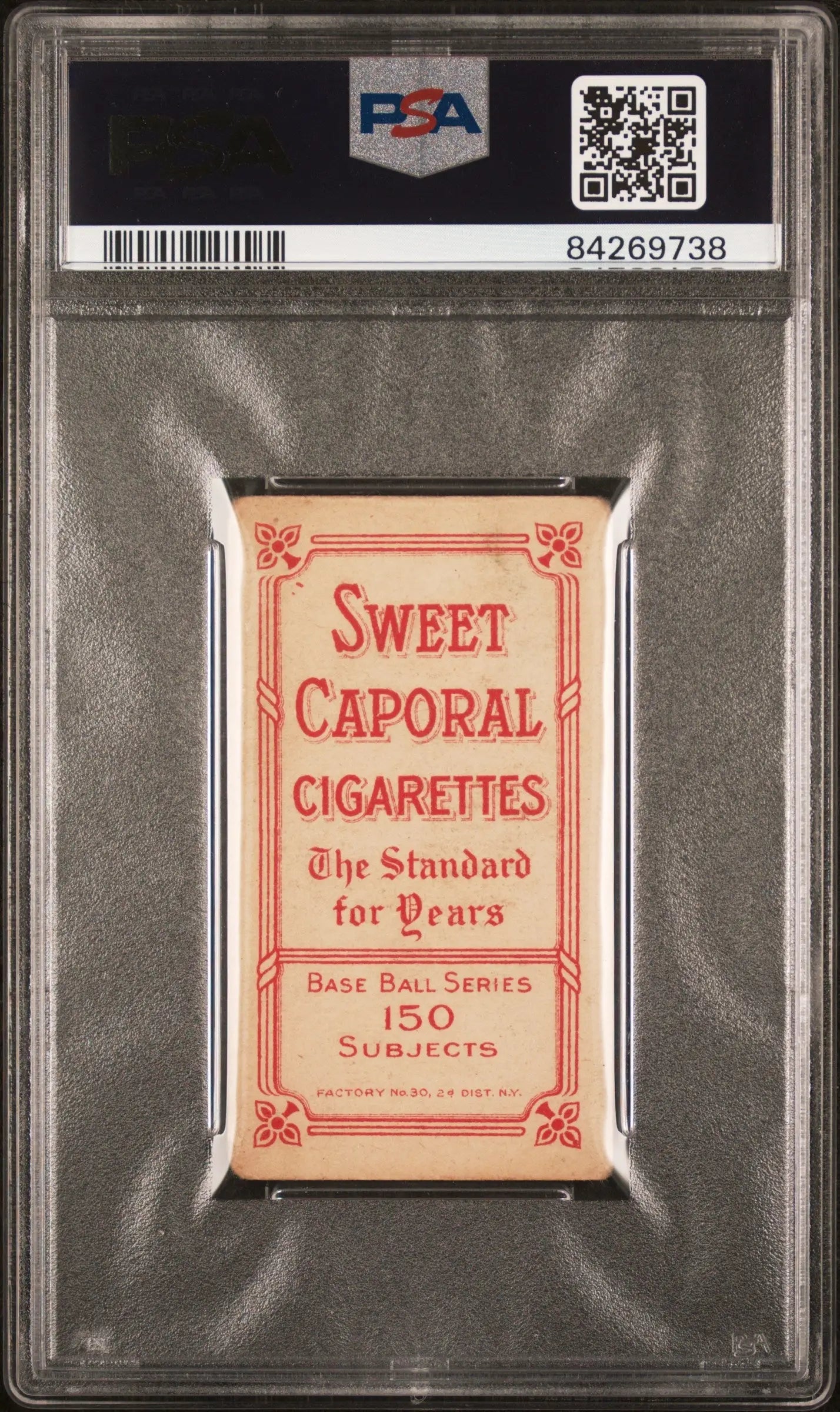 Vintage Hans Lobert T206 Sweet Caporal cigarette pack in PSA holder graded PSA 2 Good