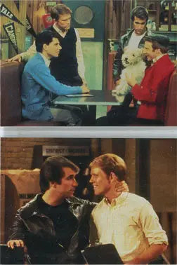 Two-panel photograph from a sitcom in the Happy Days Two Card Promo Set