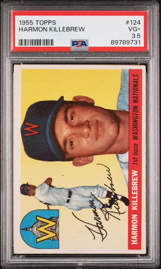 Harmon Killebrew 1955 Topps #124 PSA 3.5 Very Good+ trading card image