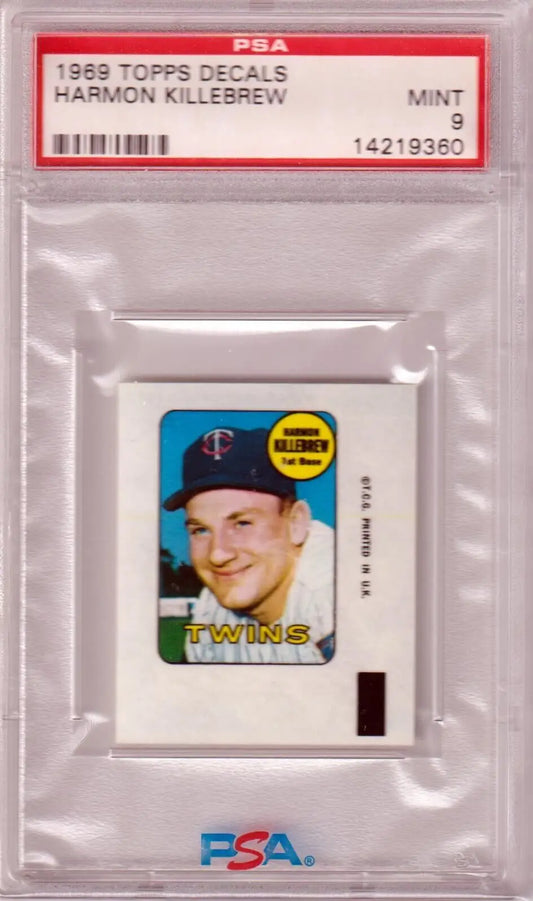 Graded Harmon Killebrew baseball decal from Topps Decals PSA 9 Mint edition