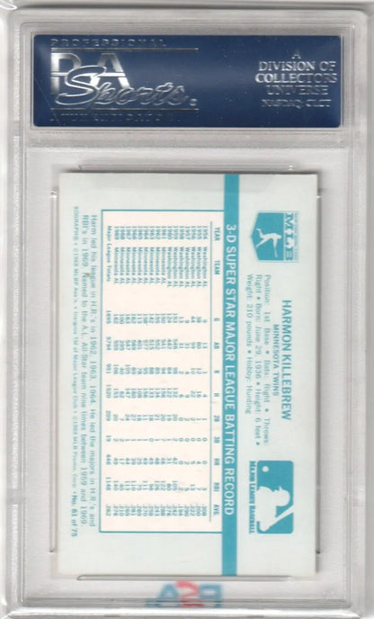 Graded Harmon Killebrew 1970 Kellogg’s baseball card from Columbia Hobby with box free shipping