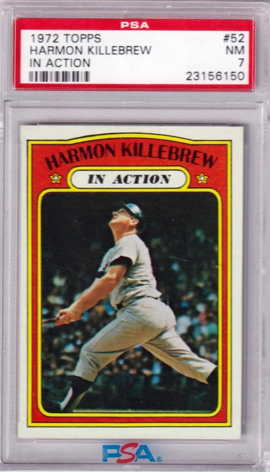 Graded Harmon Killebrew 1972 Topps baseball card by Columbia Hobby, PSA 7 NM