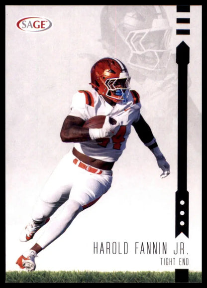 Football card featuring Harold Fannin Jr. from Sage Hit 2025 Bowman Green Falcons