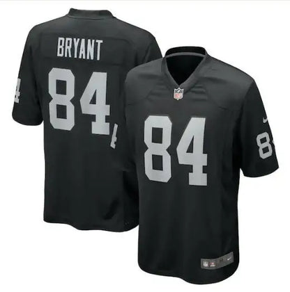 Black NFL Harrison Bryant Las Vegas Raiders jersey with Bryant 84 silver lettering