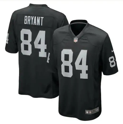 Black NFL Harrison Bryant Las Vegas Raiders jersey with Bryant 84 silver lettering