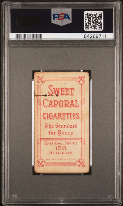Vintage Sweet Caporal cigarette pack in PSA holder for Harry Covaleski Coveleski T206 card