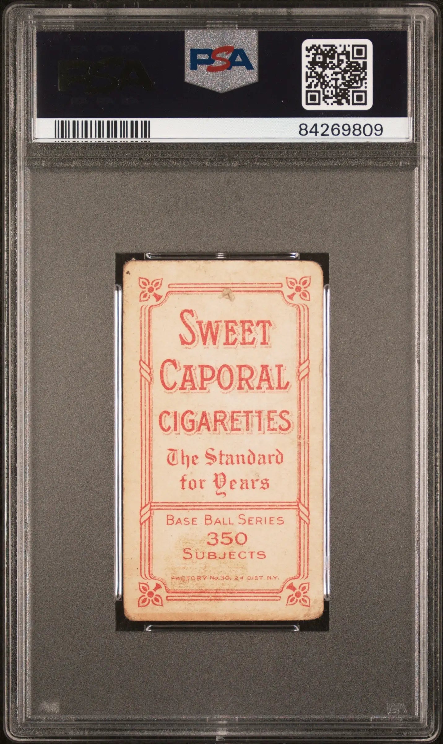 Vintage T206 Sweet Caporal Harry Davis trading card in a protective PSA grading case