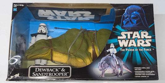 Star Wars Dewback and Sandtrooper figure set in original retail packaging, fully articulated