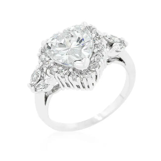 Heart Halo Engagement Ring - Rings