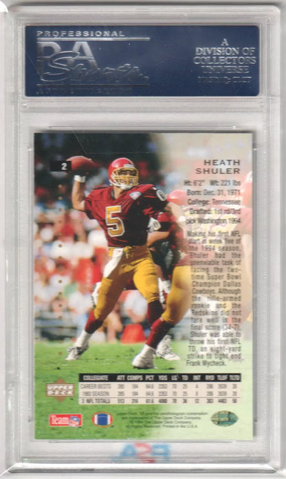 Graded Heath Shuler 1994 Upper Deck SP football card by Columbia Hobby in PSA 10 gem mint