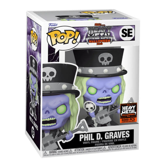 Funko Pop Phil D Graves figurine in box for Heavy Metal Halloween 2023 metal Halloween collection