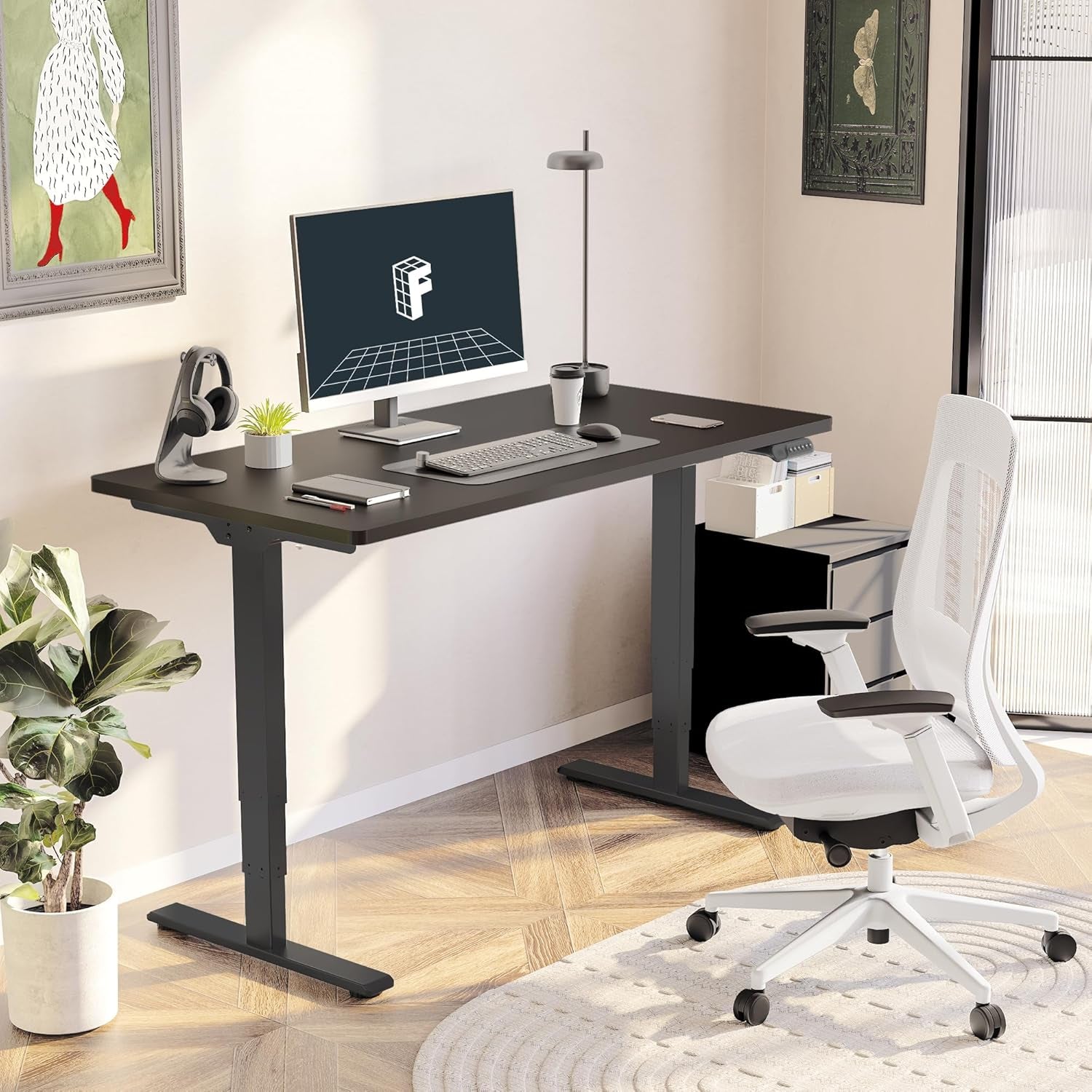 Height Adjustable Electric Standing Desk with Ergonomic Workspace-1