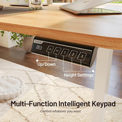 Height Adjustable Electric Standing Desk with Wheels and Memory Presets-3