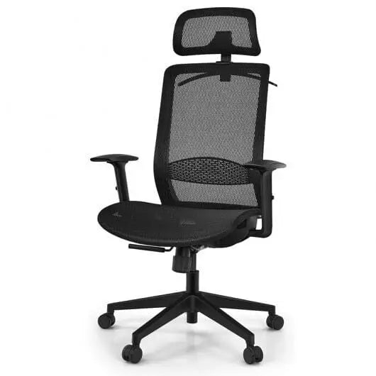 Height Adjustable Ergonomic High Back Mesh Office Chair with Hange-Black - Color:Gray - Office Chair