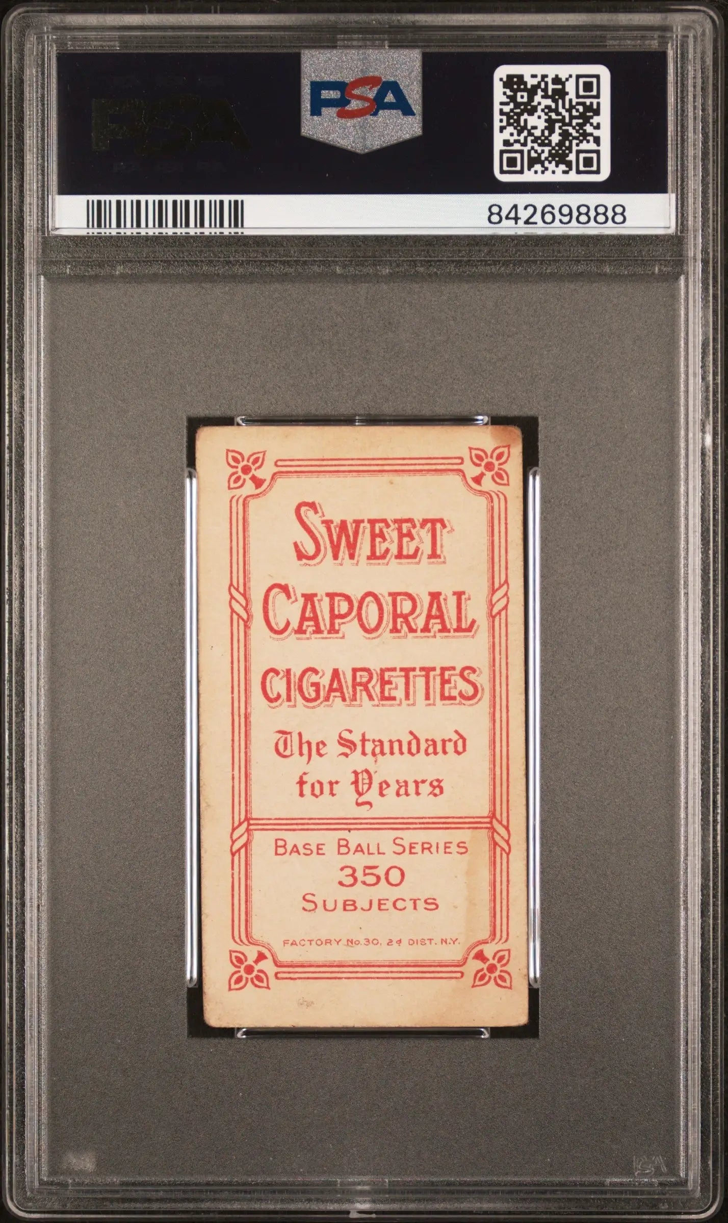 Heinie Smith 1909-11 T206 Sweet Caporal 350/30 Buffalo PSA 3 in graded case