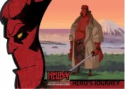 Red demonic figure with horns and yellow eyes from Hellboy Animated trading cards