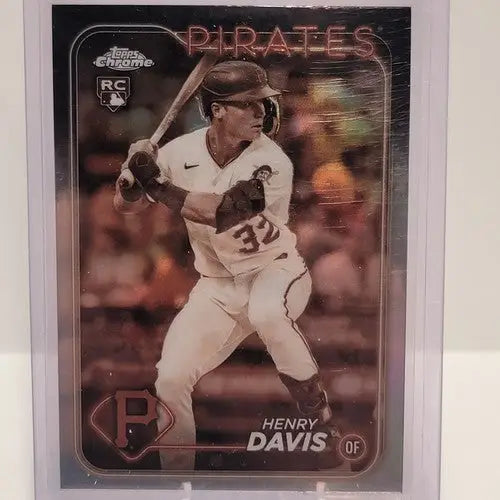 Henry Davis rookie baseball card from Topps Chrome Sepia Refractor 2024 Pittsburgh Pirates