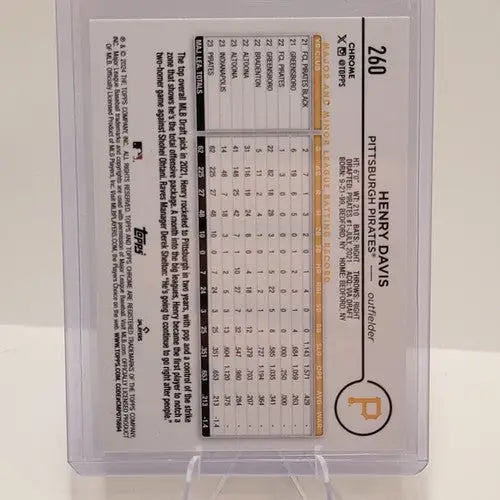 Baseball trading card of Henry Davis from Topps Chrome Sepia Refractor 2024 Pittsburgh Pirates