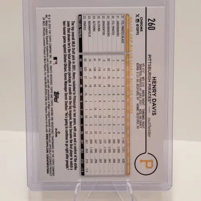 Baseball trading card of Henry Davis from Topps Chrome Sepia Refractor 2024 Pittsburgh Pirates