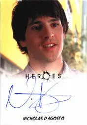 Autographed Heroes Archives trading card of Nicholas D’Agosto as West Rosen