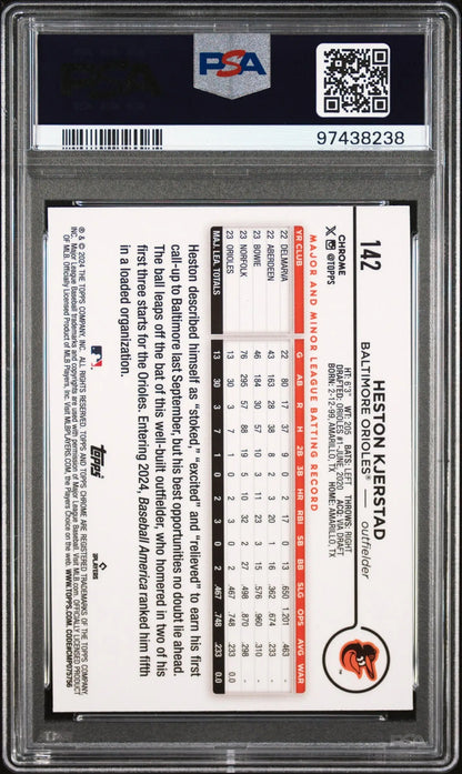 Heston Kjerstad Topps Chrome 2024 Lightboard Logo graded PSA 9 Mint baseball card